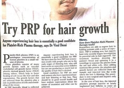 Dr Viral Desai on PRP for Hair Growth